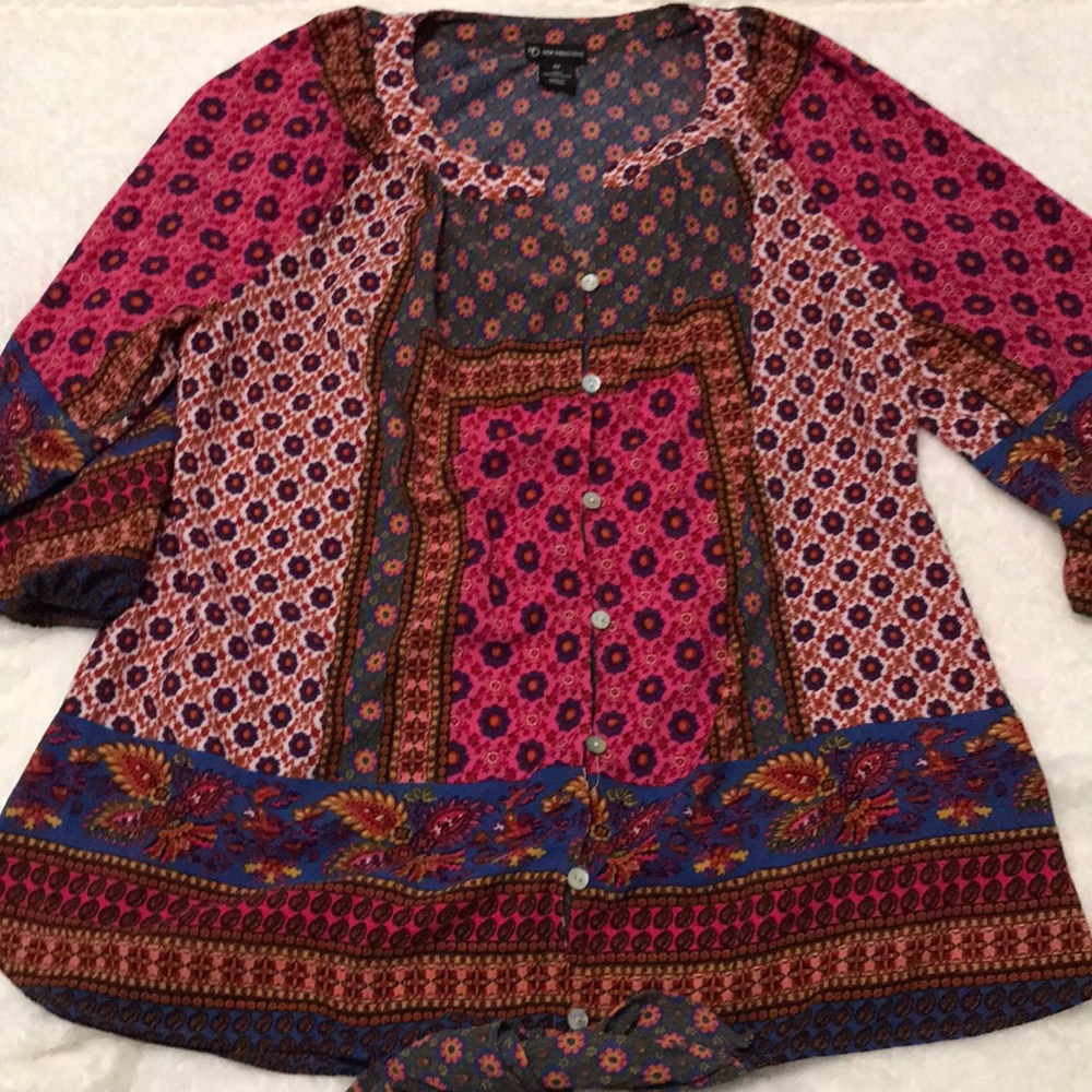 New Directions Floral Blouse